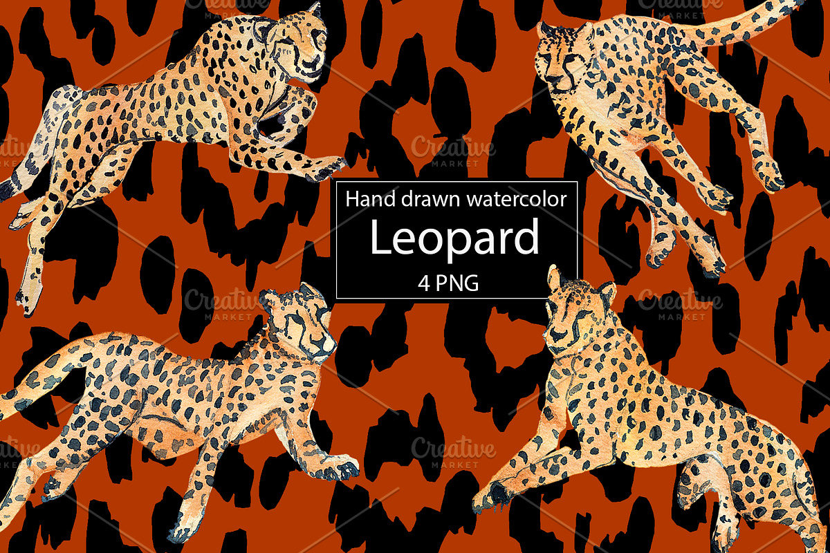 Watercolor Leopard., an Animal Illustration by lilisavelieva (Photo 1 of 2)