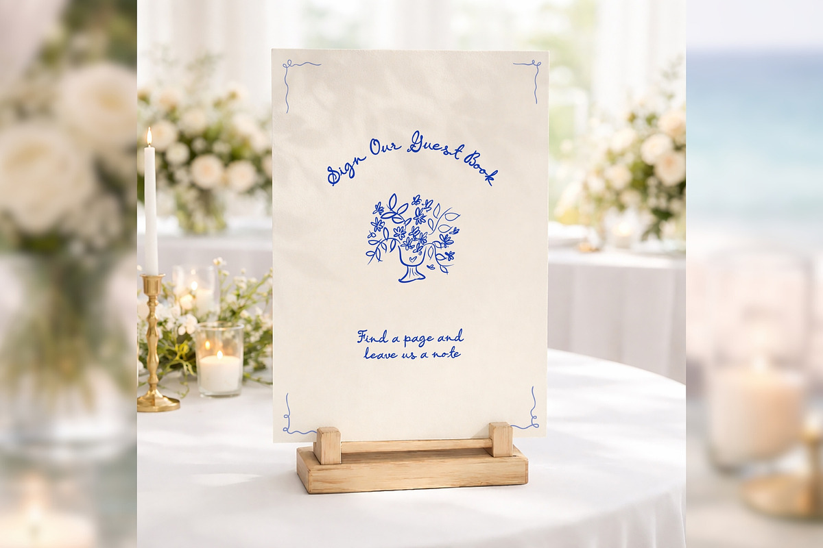 Guest Book Card Canva bd001, a Card Template by TyphoonStudio (Photo 3 of 9)