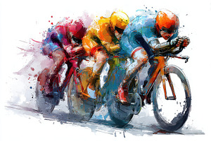Cyclists Race Intense Competition Sp, a Photo by Pixeness Studio