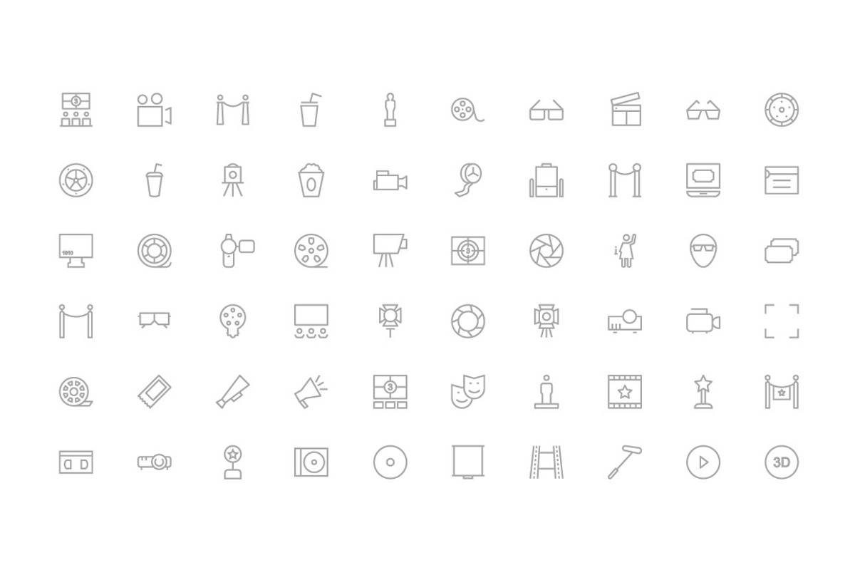 150+ Cinema Vector Icons preview 3
