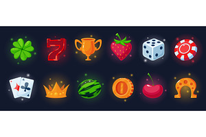 Game casino cartoon elements, an Illustration by LadadikArt
