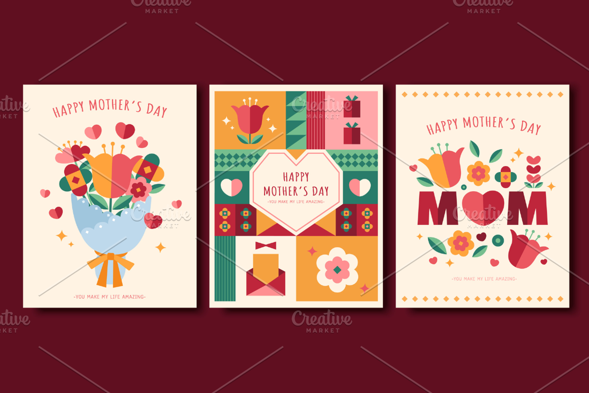 Flat Style Mother's day Templates, a Card Template by TotallypicRF