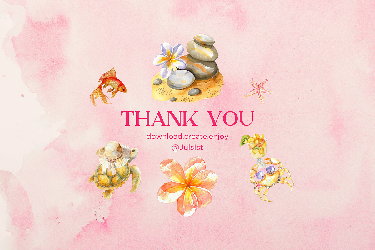 Watercolor Summer Collage, an Object Graphic by JulsIst (Photo 11 of 11)