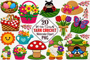 Hello Spring Faux Crochet PNG Bundle, an Illustration by RobertsArt (Thumbnail 1 of 6)