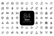 Space line icons set, an Outline Icon by AIWD (Thumbnail 1 of 2)