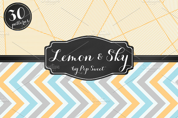 Lemon & Sky 30 Pattern Set preview 5