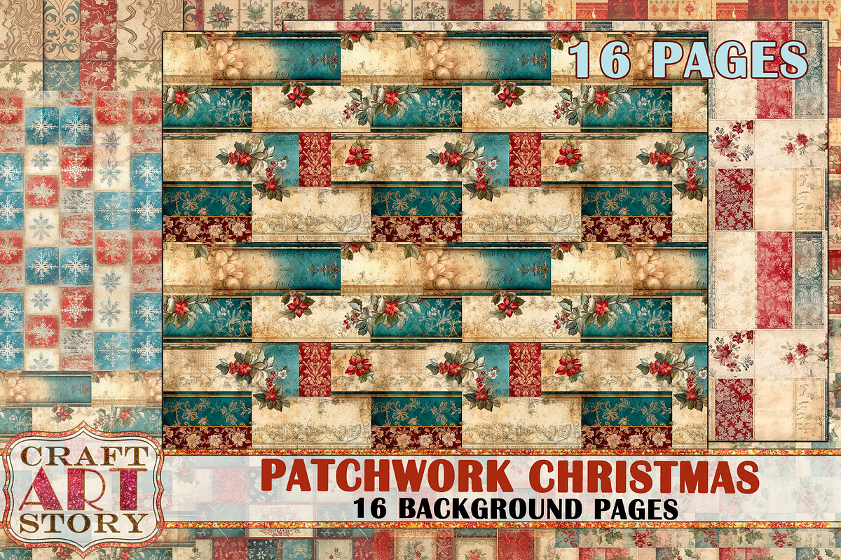 Vintage Collage Patchwork Christmas, a Seasonal Illustration by CraftArtStory (Photo 1 of 4)