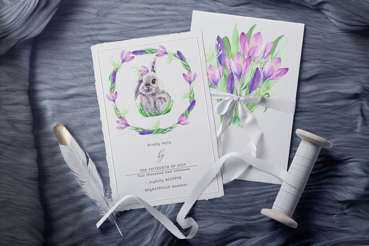 Watercolor Easter Bunny clipart, an Animal Illustration by GevelStudio (Photo 7 of 8)