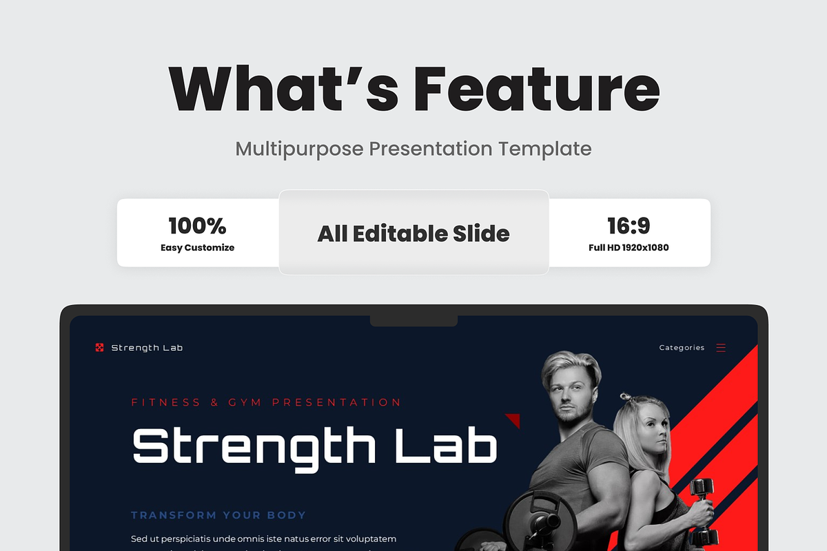 Fitness and Gym Presentation, a Presentation Template by SquidPixey (Photo 2 of 6)