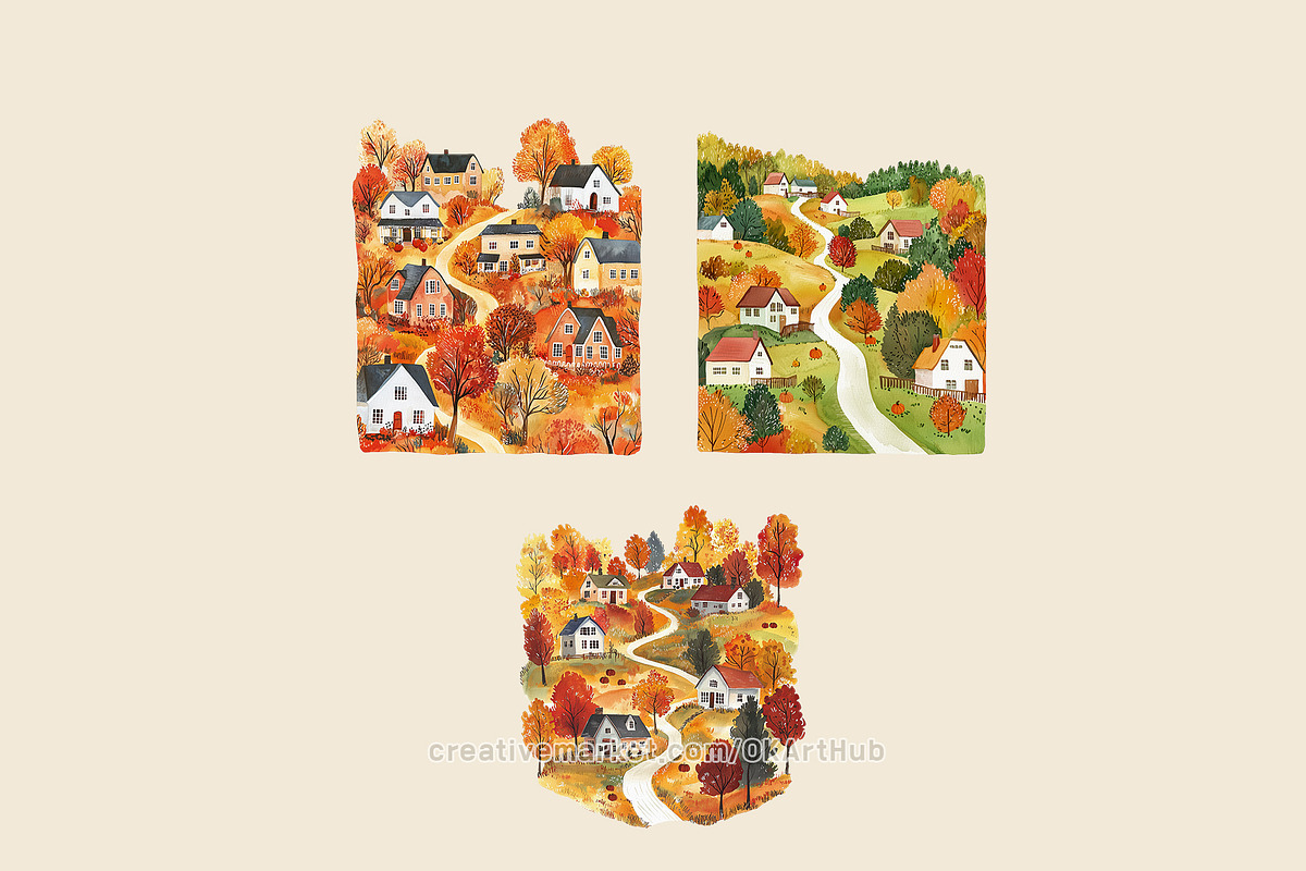 Cozy Autumn Scene & Illustration Kit, a Seasonal Illustration by OKArtHub (Photo 7 of 10)