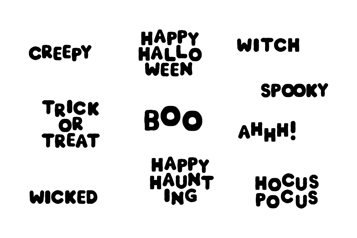 Halloween Illustrations & Lettering, an Illustration by IlloBob