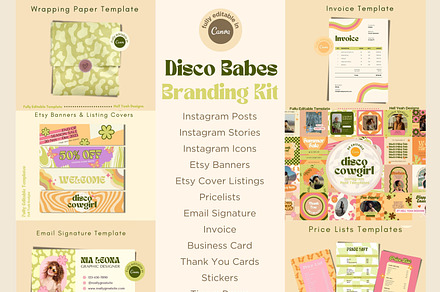 Disco Babes Branding Bundle, a Branding & Logo Template by HellYeahDesigns