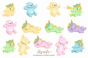 Bear And Unicorns Clip Arts