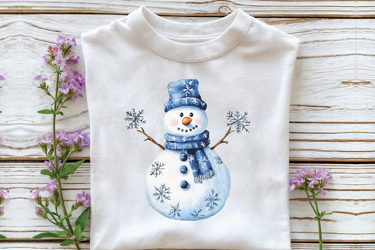 Watercolor Christmas Snowman Clipart, a Work Illustration by CraftArtStudio (Photo 5 of 6)