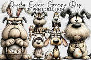 Quirky Easter Grumpy Dog Clipart, an Illustration by DreamCafeArt (Thumbnail 1 of 6)