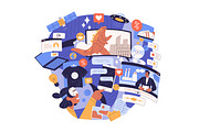Information flow & overload concept, a Technology Illustration by Good Studio (Thumbnail 3 of 3)