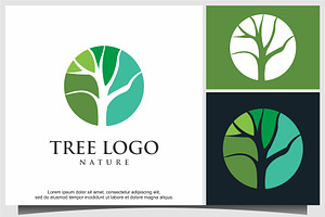 tree logo in circle design