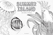 Summer Island Illustrations, an Animal Illustration by GVGraphics (Thumbnail 1 of 9)