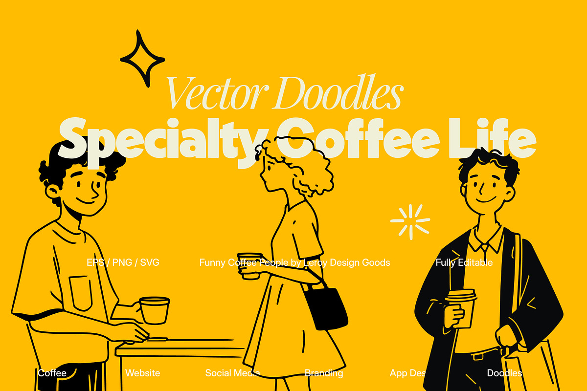 Vector Doodles Specialty Coffee Life, a Graphic by LEROY Design (Photo 2 of 5)