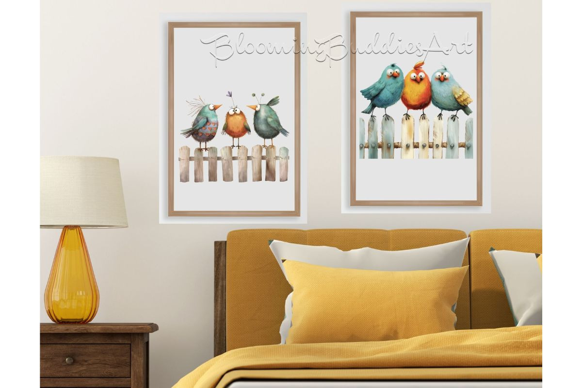 97 Quirky Birds on a Fence Clipart, an Animal Illustration by Art Paradise Studios (Photo 7 of 9)