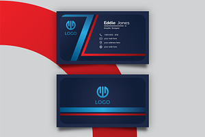 Modern navy business card template, a Business Card Template by nicemorning