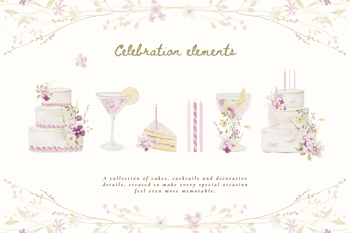 Watercolor Wildflower Garden, a Decorative Illustration by Altea Design Studio (Photo 5 of 18)