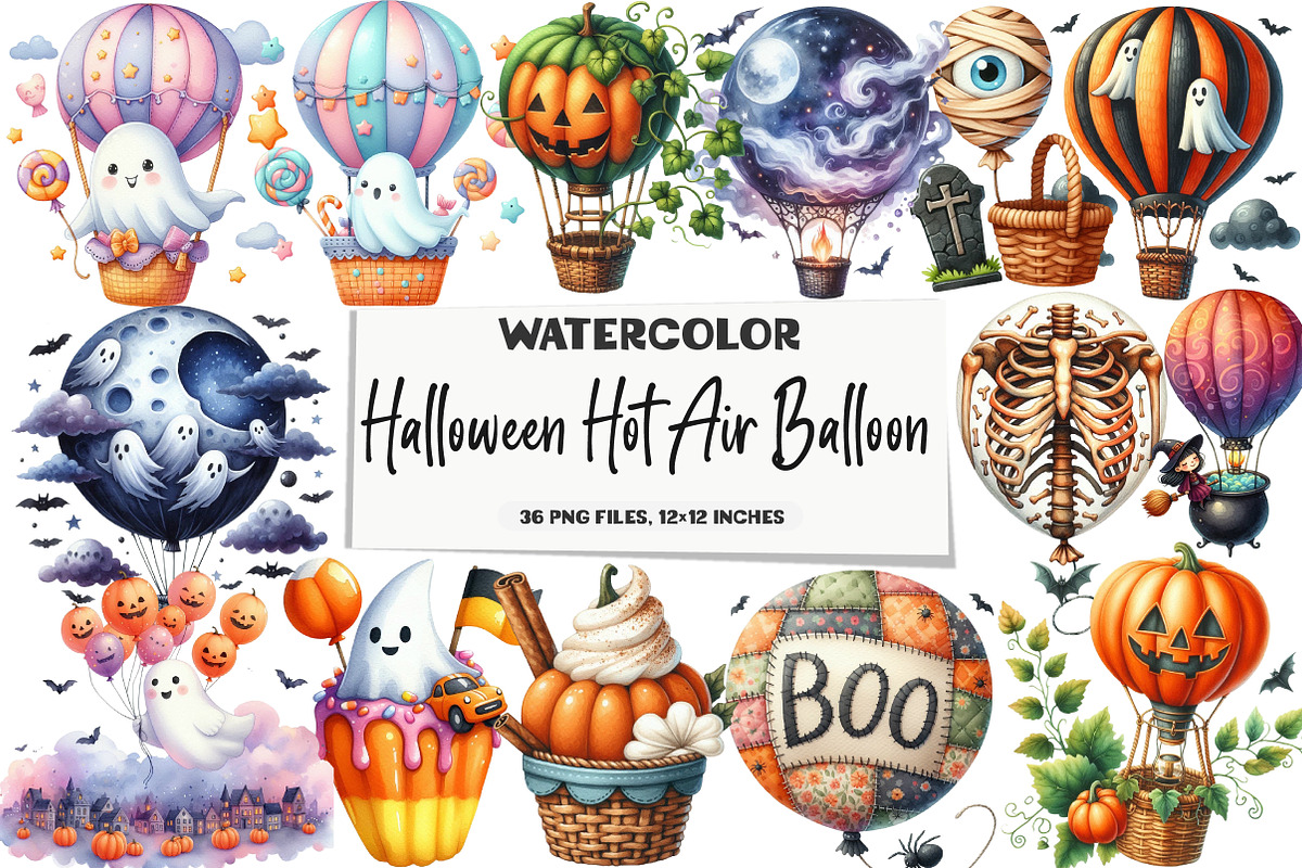 Halloween on Beach Clipart Bundle, an Illustration by DreamArtGraphic (Photo 1 of 5)