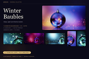 Winter Baubles - 12 4K Loops