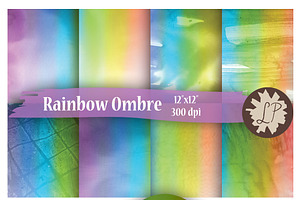 Rainbow Ombre Watercolour Papers