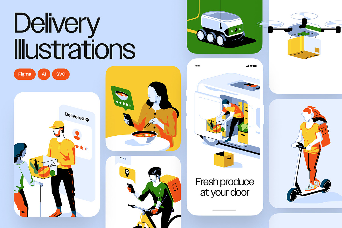 Isometric delivery illustrations, an iPhone Mockup by Formfrom (Photo 1 of 11)