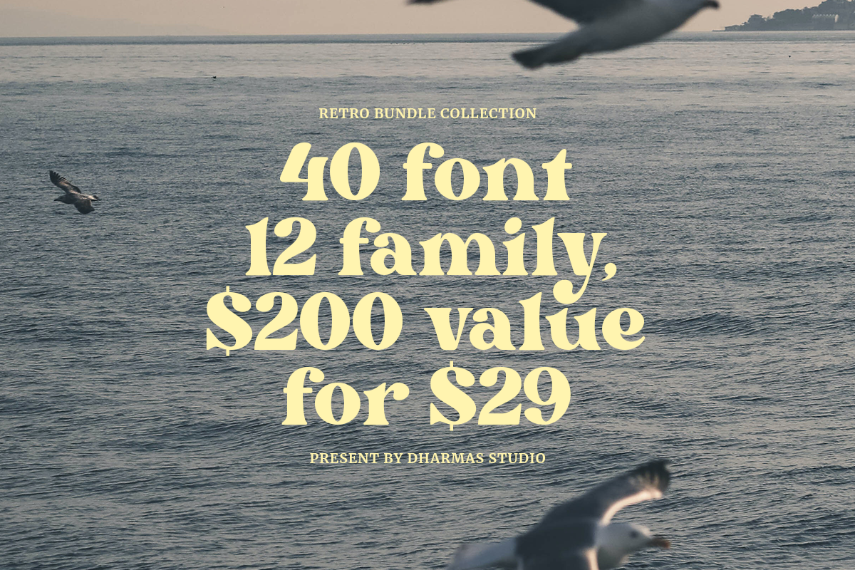 The Retro Font Bundle - 90% OFF, a Serif Font by Dharmas Foundry (Photo 2 of 14)