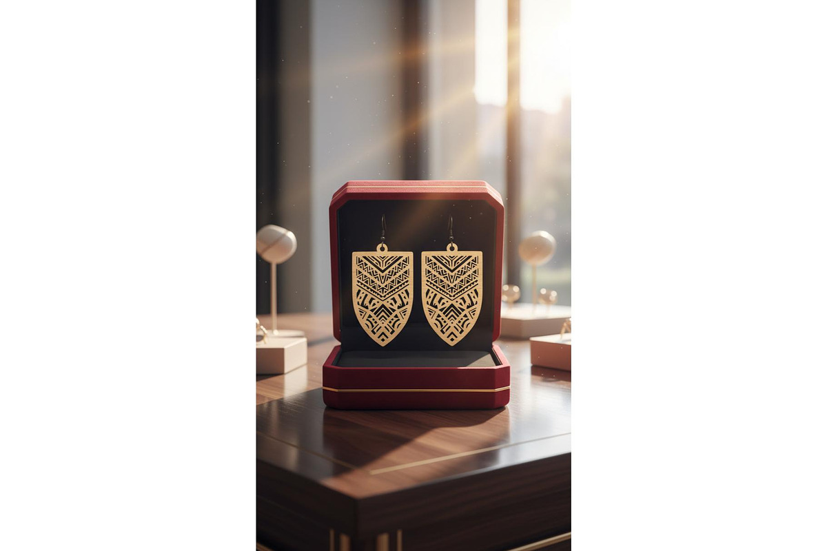 Premium Geometric Laser Cut Earrings, an Object Graphic by Creativeshirt (Photo 3 of 5)
