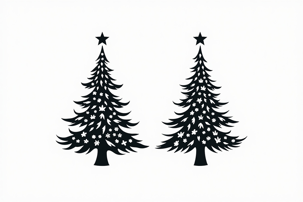 Holiday Tree Bundle, an Illustration by hafijul (Photo 7 of 18)