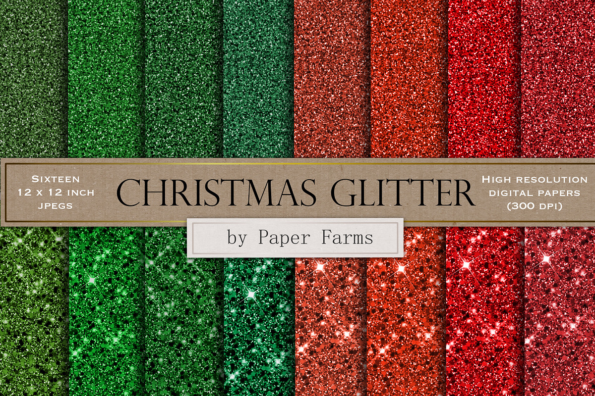 Christmas glitter backgrounds, a Pattern Graphic by Paper Farms