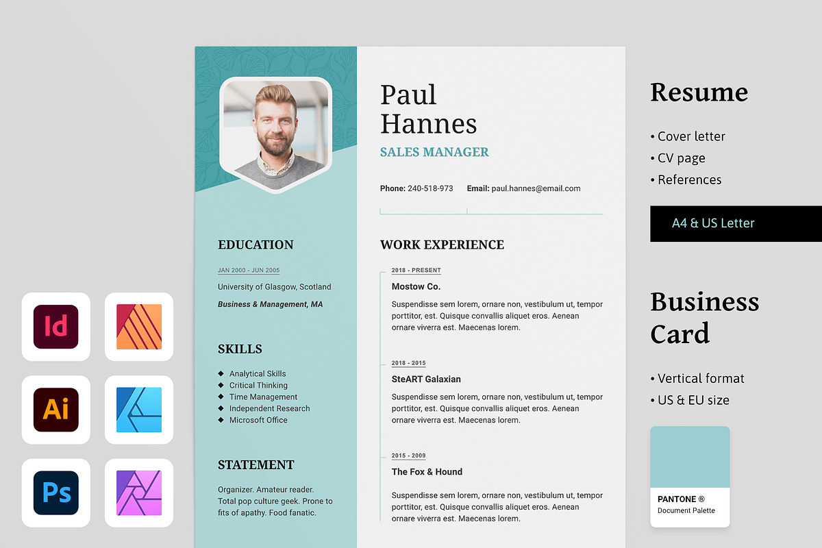 Hannes Resume CV & Business Card, a Resume Template by Jinro (Photo 1 of 5)