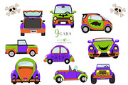 Cute Halloween Party Car Clipart, a Transportation Illustration by Oh Darling Graphics (Thumbnail 2 of 4)