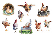 Watercolor composition on the farm, an Animal Illustration by IrynaPanashii (Thumbnail 2 of 8)