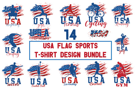 USA Flag Vintage sports t-shirt