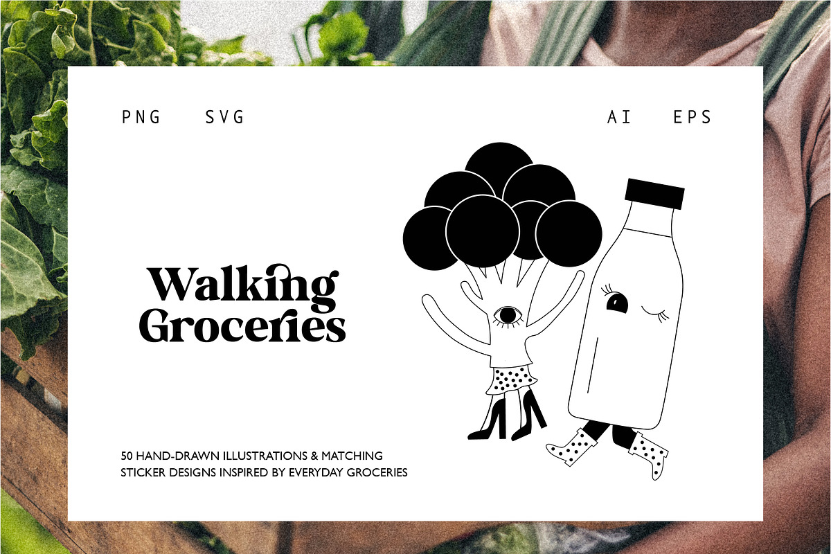 Walking Groceries: Vector Art, a Food Illustration by natahamilton (Photo 1 of 15)