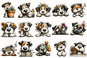 Whimsical Spring Peeking Dog Clipart, a Seasonal Illustration by OK Design (Thumbnail 2 of 6)