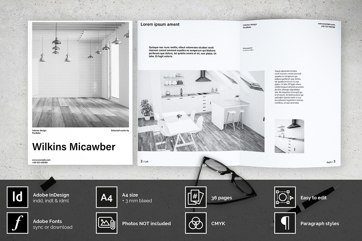 Black and White Portfolio Layout, a Brochure Template by McLittle Stock (Photo 1 of 6)