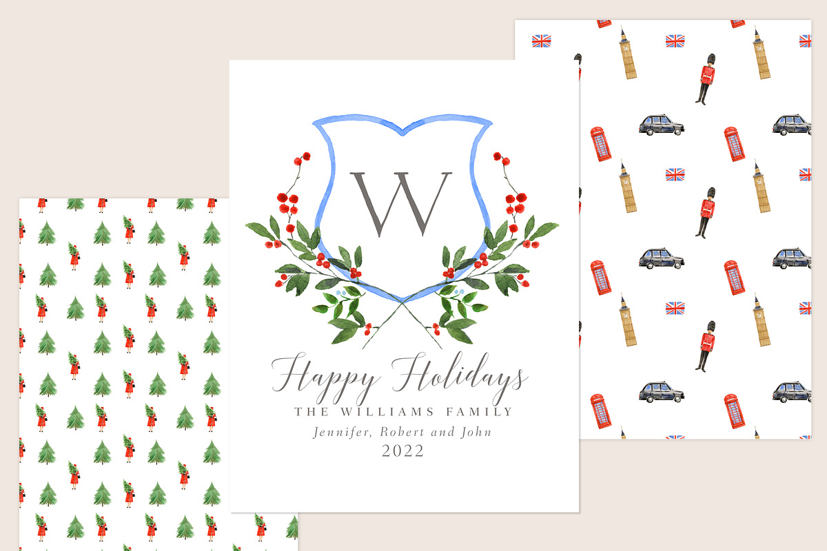 A Royal Holiday Watercolor Clipart, a Decorative Illustration by RhianAwni (Photo 7 of 10)