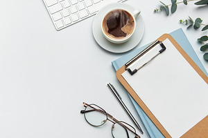 Stylish workspace is waiting for starting working day, a Business Photo by Olena Rudo