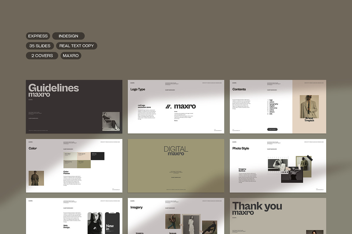 Maxro | Brand Guideline Template, a Presentation Template by Creatiya Type (Photo 6 of 11)
