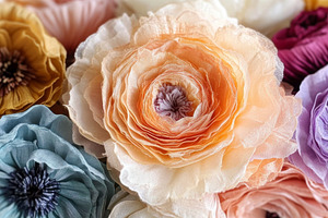 Pastel Fabric Flowers for Elegant Banner Displays, an Abstract Photo by Natalia Klenova's Shop