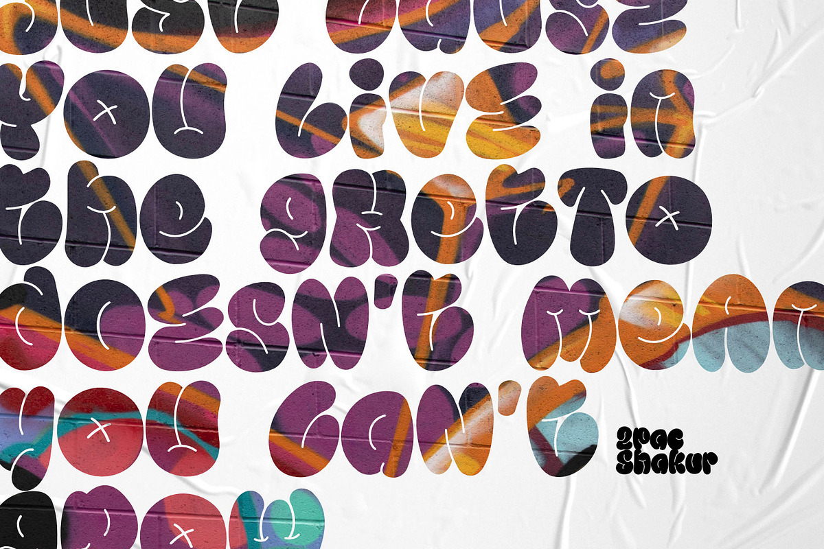 Moonie Eyes - Graffiti Type, a Font by ikiiko (Photo 5 of 7)