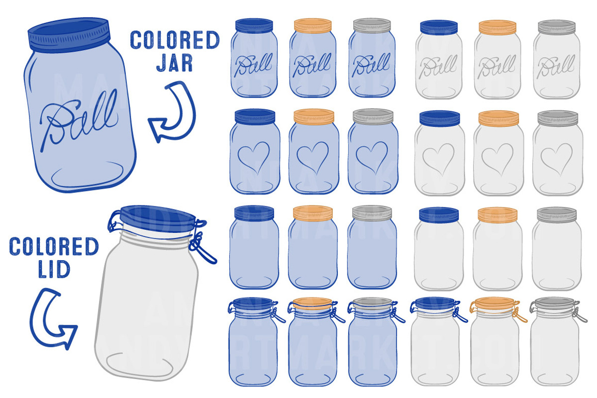 Royal Blue Jar Vectors & Clipart, an Illustration by Amanda Ilkov (Photo 2 of 4)
