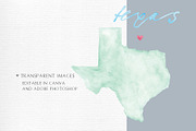 Watercolor Map of Texas, an Illustration by Beloved Paper (Thumbnail 4 of 6)