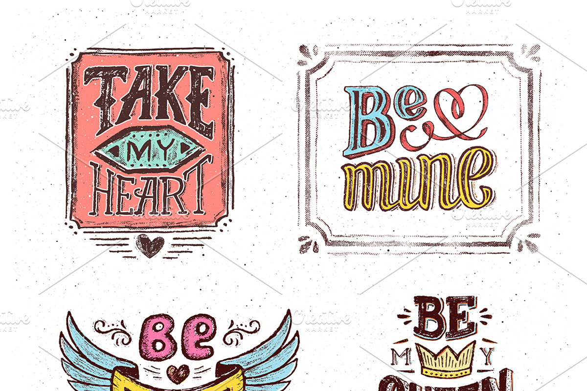 Valentine's Day greeting cards, an Illustration by yurlick (Photo 2 of 5)