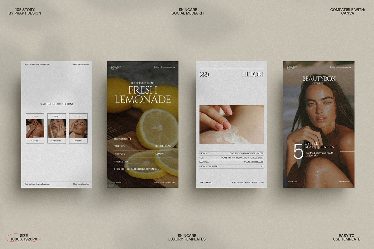 Skincare Story Templates for Canva preview 7